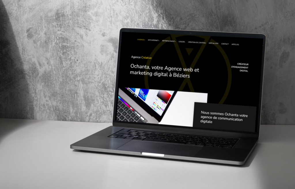 ordinateur avec le site internet Ochanta